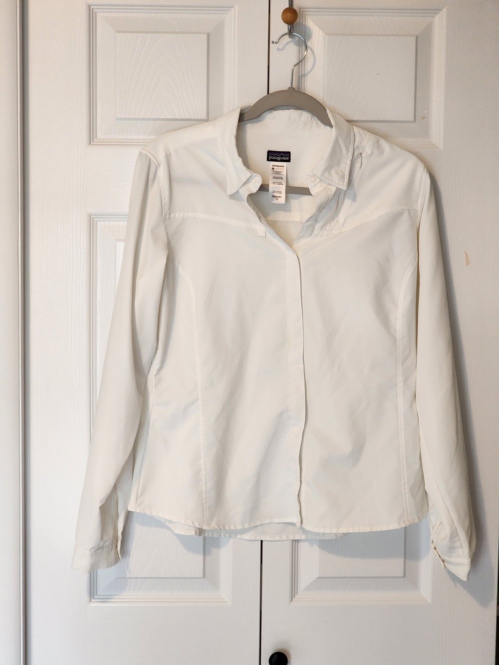 Patagonia Lightweight White Button-Up Shirt Jacket with Snaps Size 10 - Picture 3 of 9